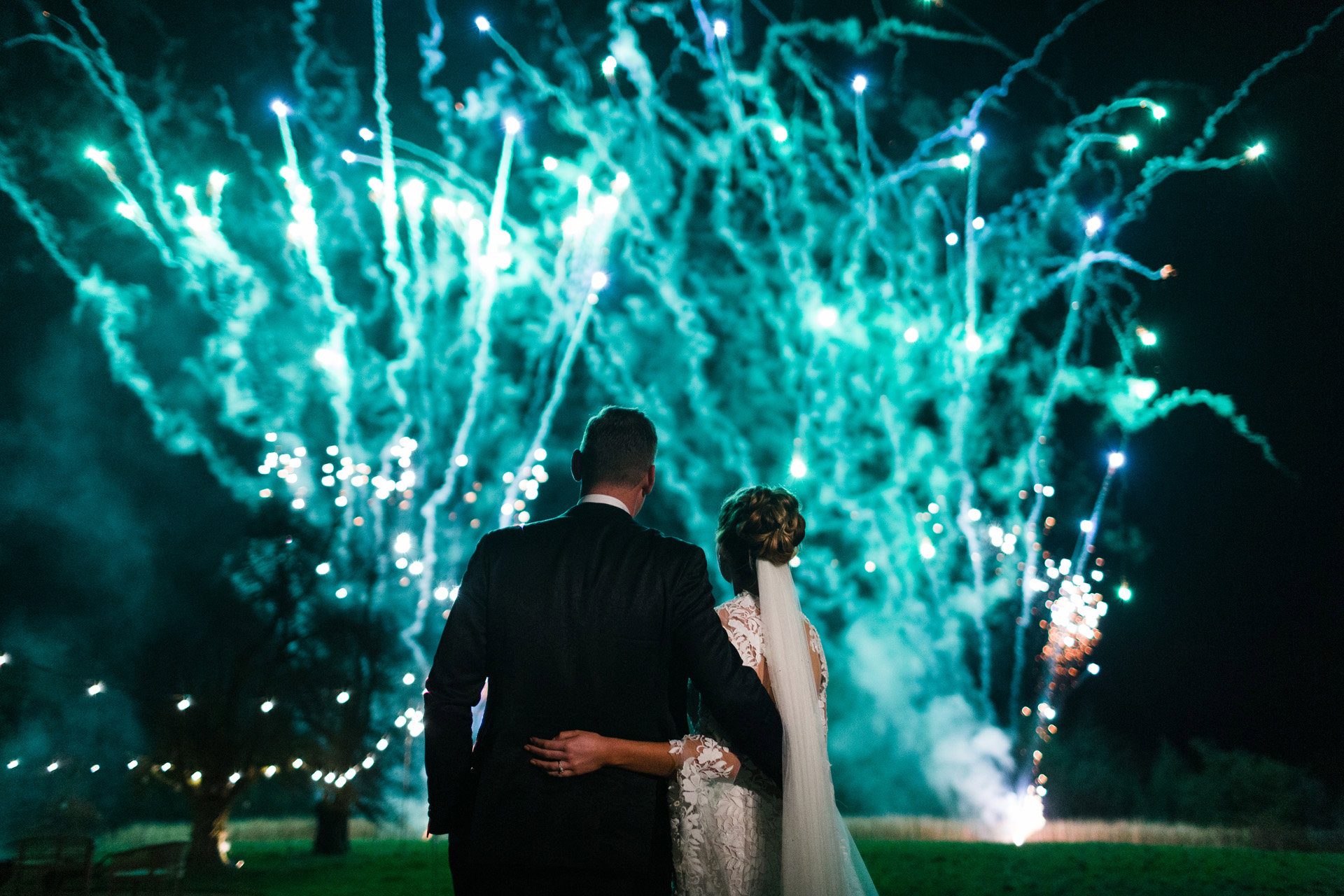 Winter Wedding Fireworks