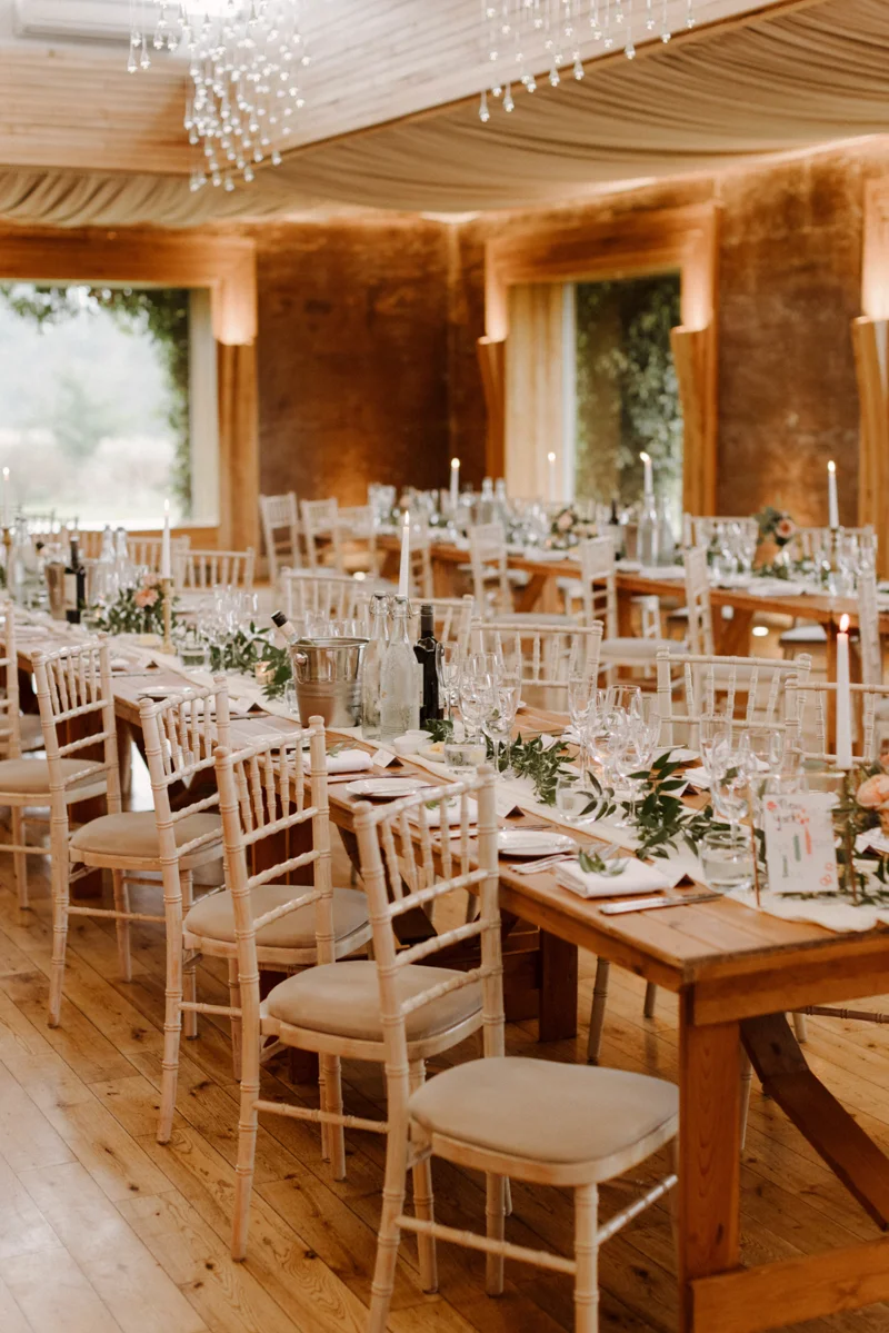 elegant wedding reception in the cotswolds in september