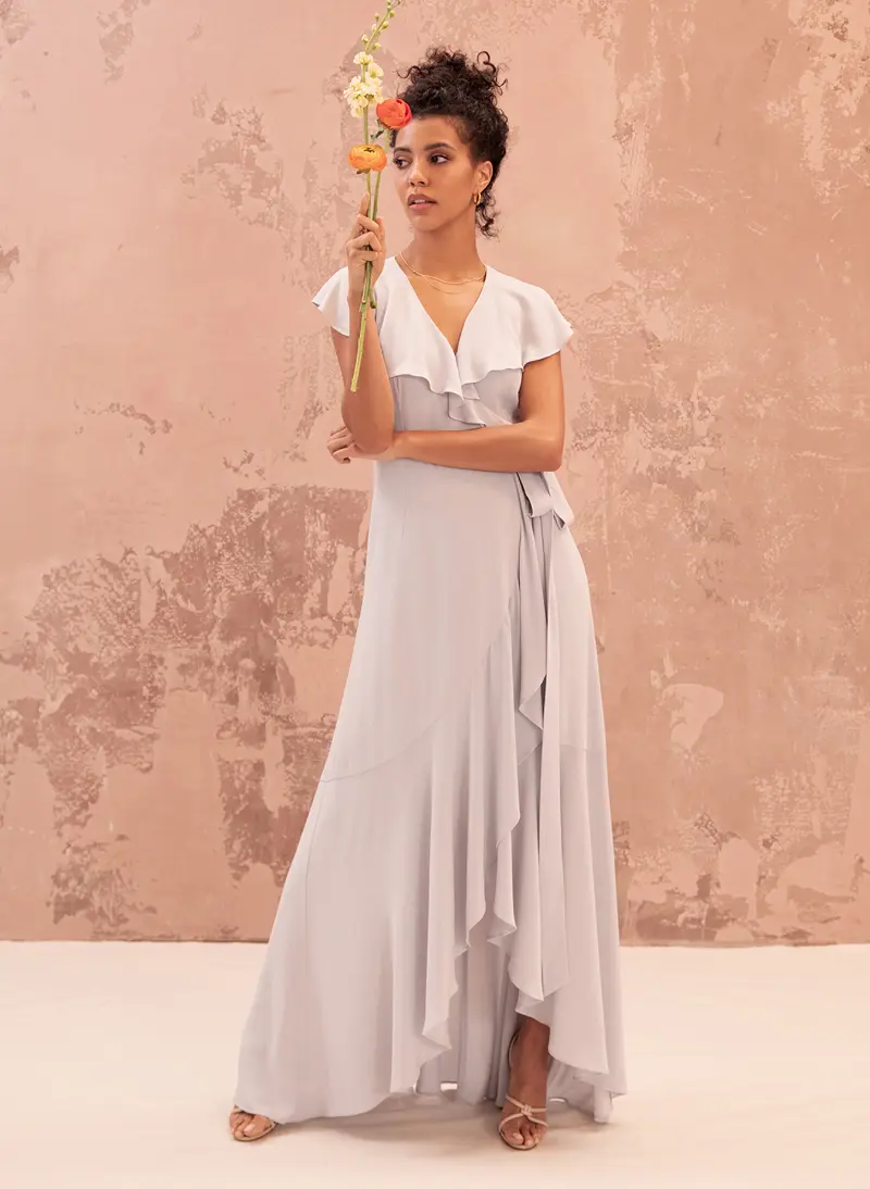 Slow fashion for wedding guests and bridesmaids dresses for the ethical couple showing at sustainable wedding venue elmore court