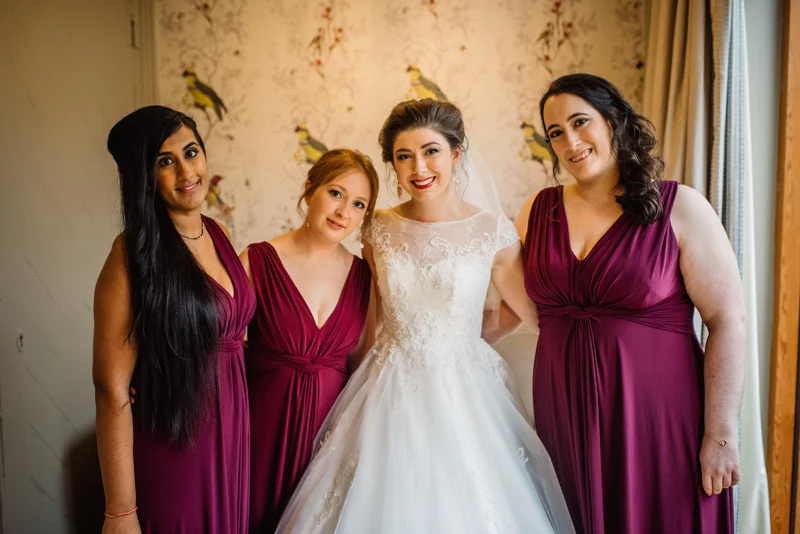 Burgundy Bridesmaids Bridal Gown