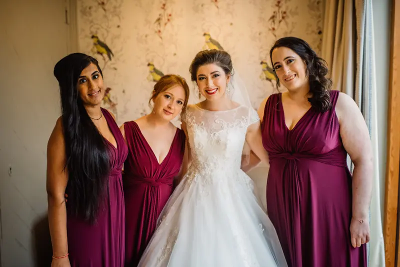 Burgundy Bridesmaids Bridal Gown