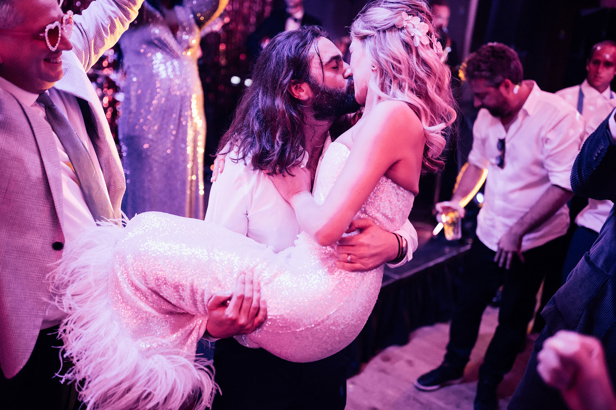 Dancefloor Kiss Wedding
