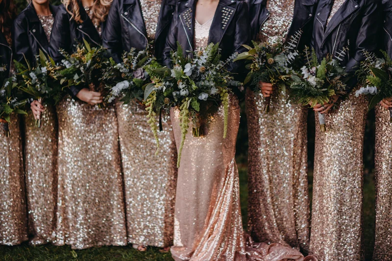 Fleming Sequin Bridesmaids Winter Wedding Style