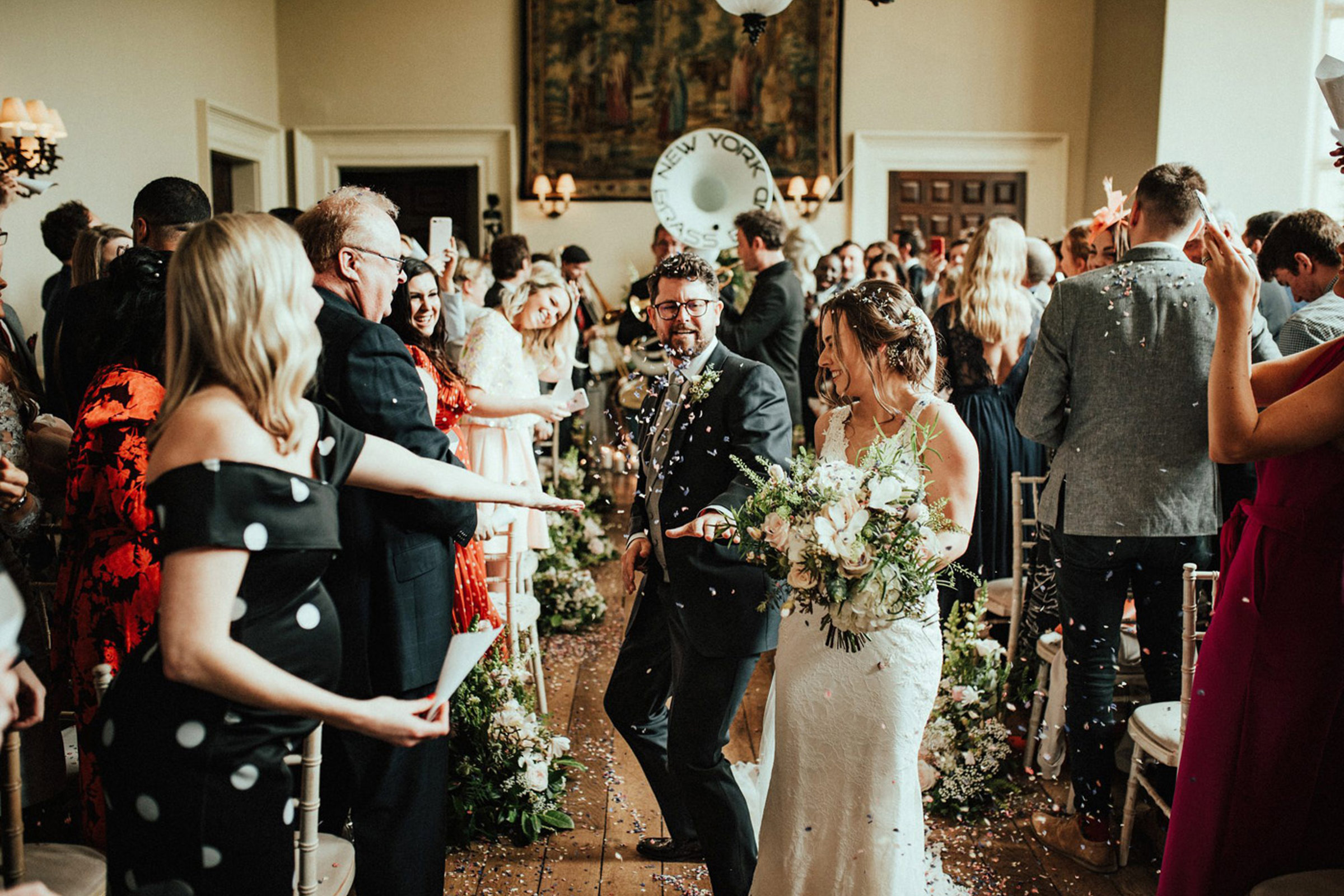 Festival Wedding Brass Band Aisle