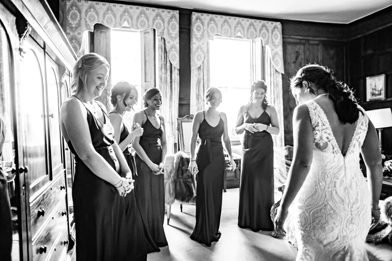 Bridal party getting ready for day one of weekend wedding