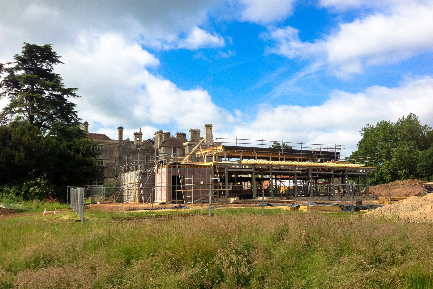 Eco building The gillyflower being built ready for launch party for wedding and events at elmore court in 2013