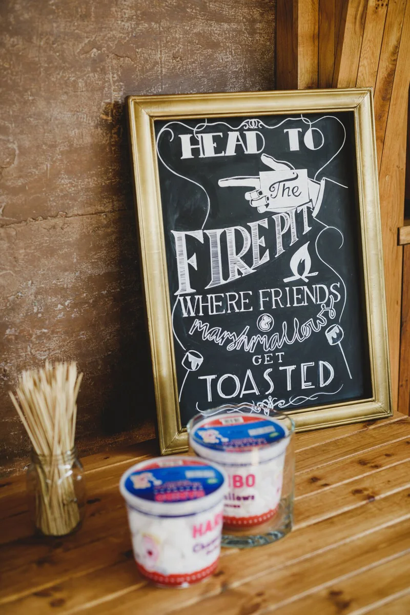 Winter Wedding Marshmallow Toasting