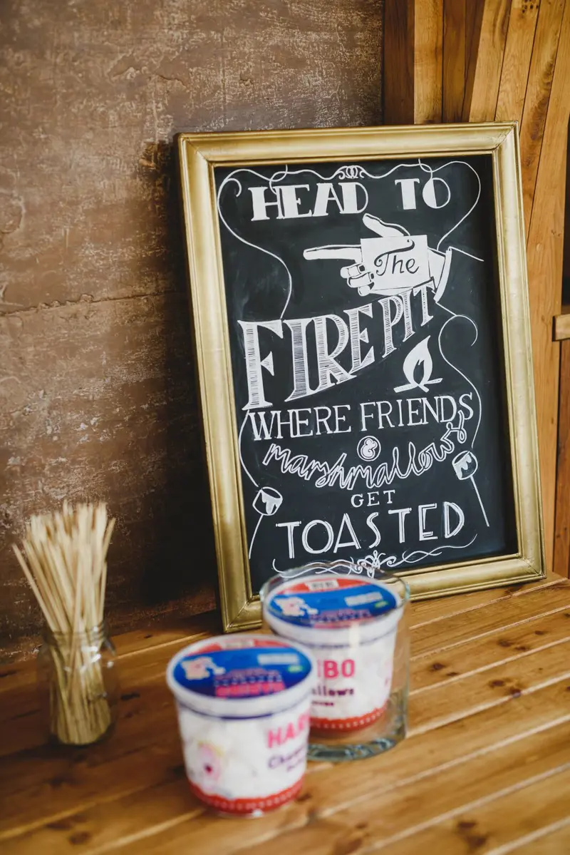 Winter Wedding Marshmallow Toasting