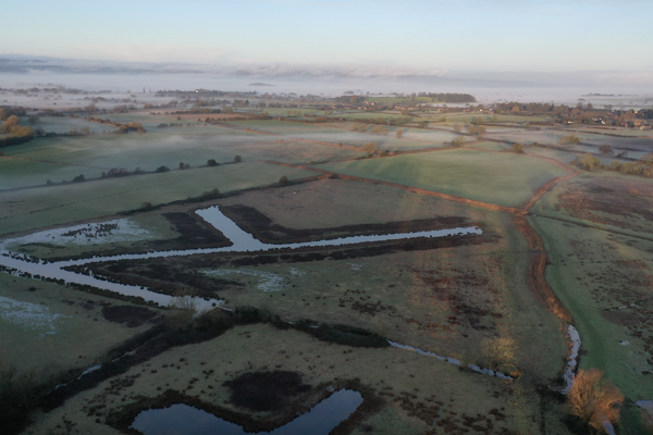 Wetland Scrapes At Elmore Esate Rewilding Land.