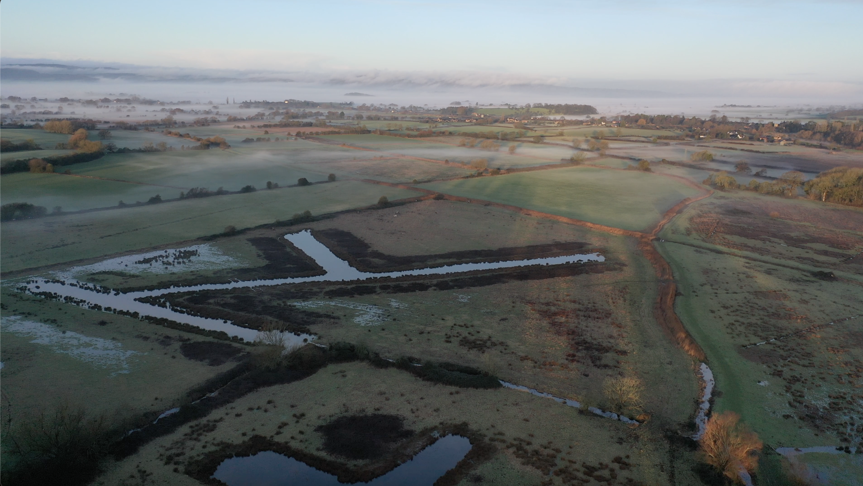 Wetland Scrapes At Elmore Esate Rewilding Land.