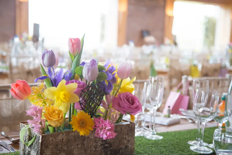 Spring Flowers Grass Runner Wedding Trends