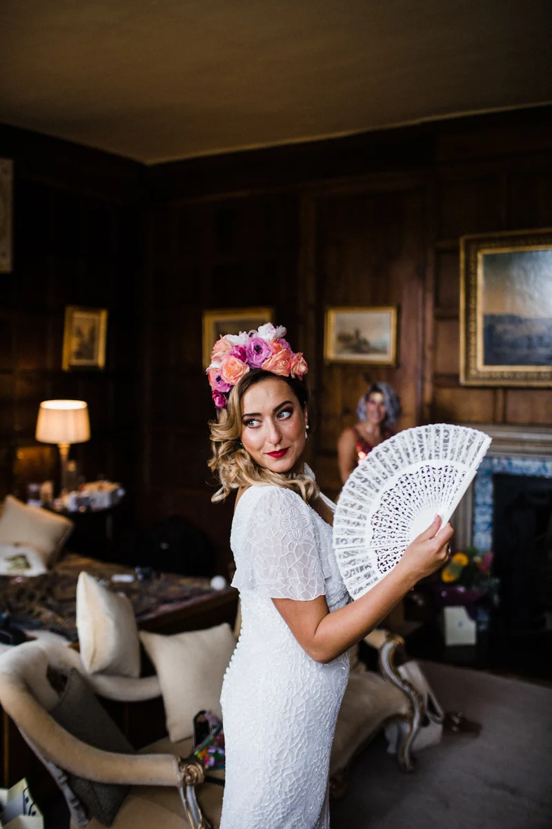 Bride Flower Crown Fan
