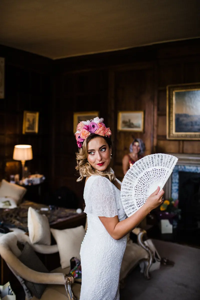 Bride Flower Crown Fan