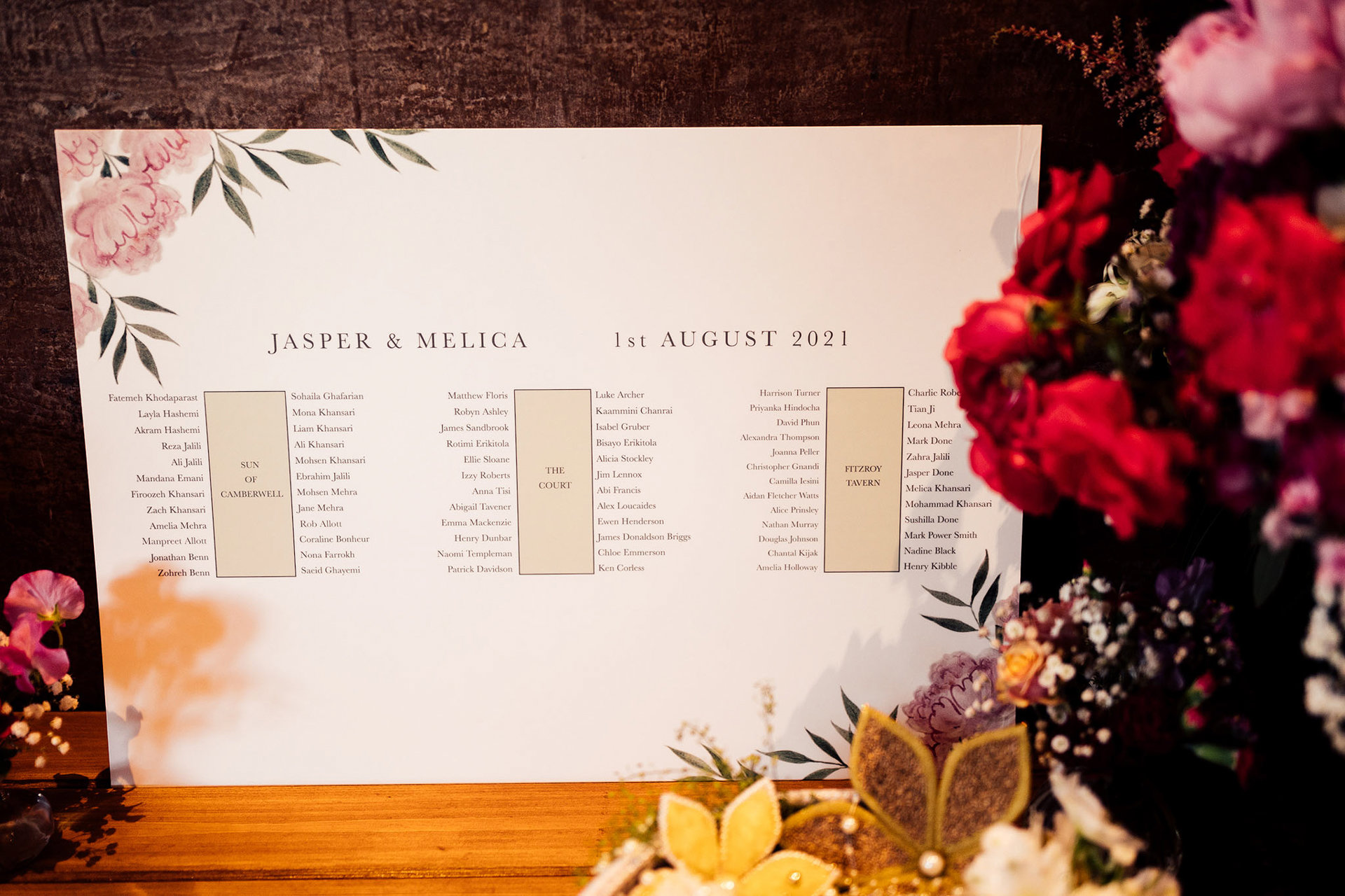 Pink Red Table Plan
