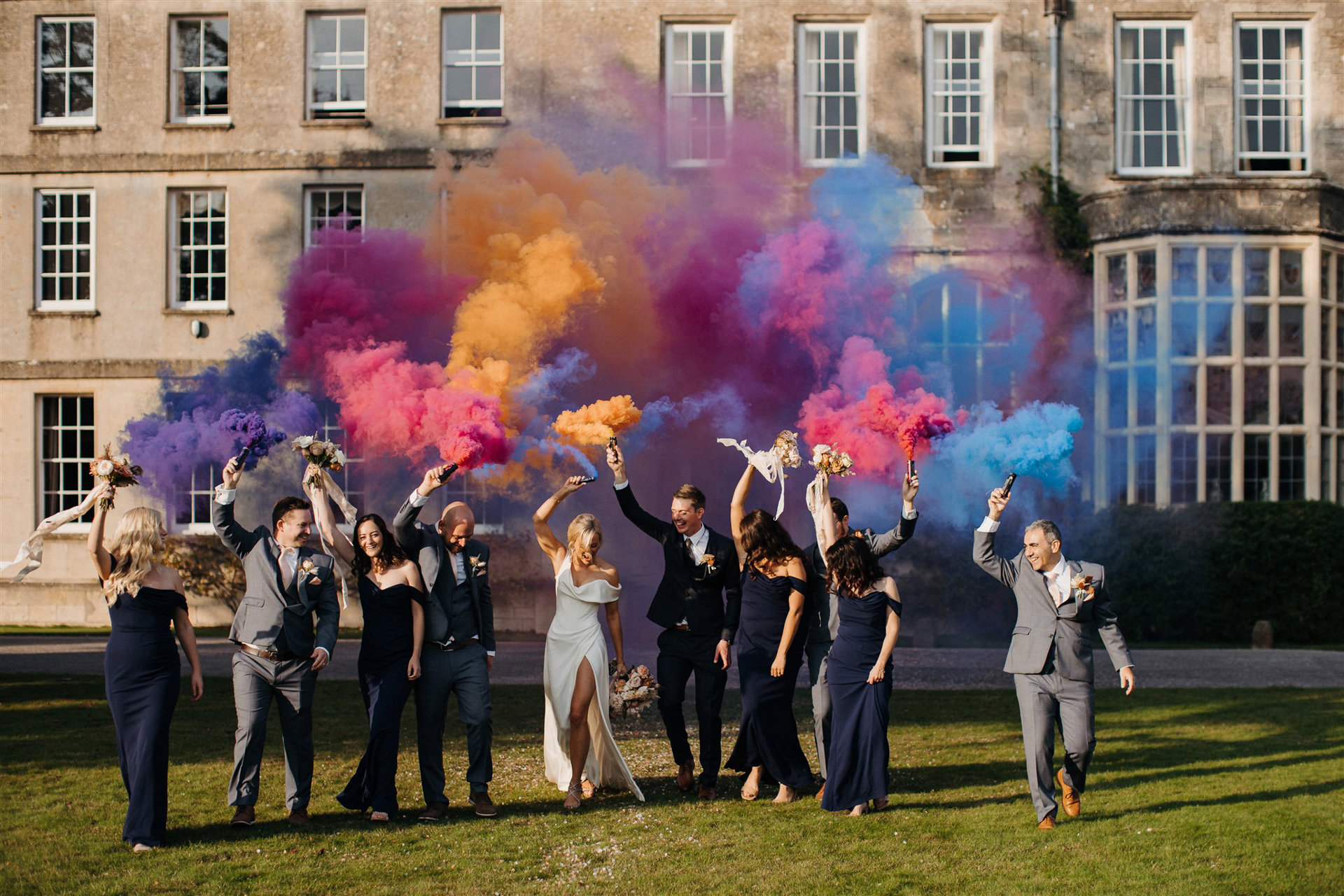 Colourful Smoke Wedding