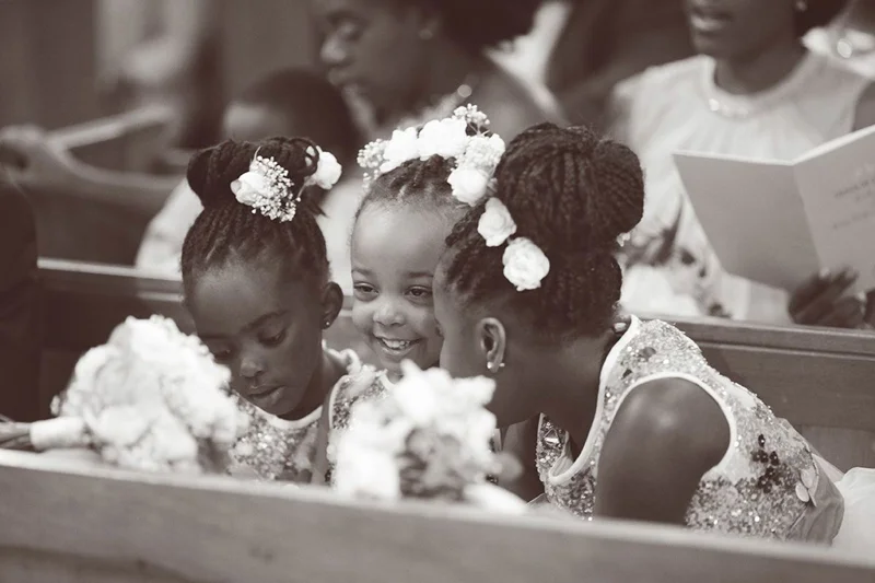 Flower Girl Sequin Black Wedding