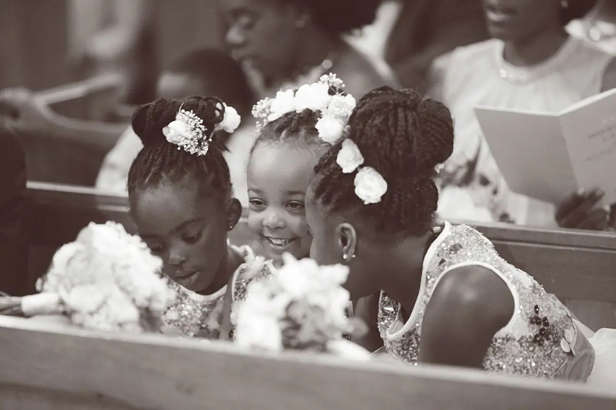 Flower Girl Sequin Black Wedding