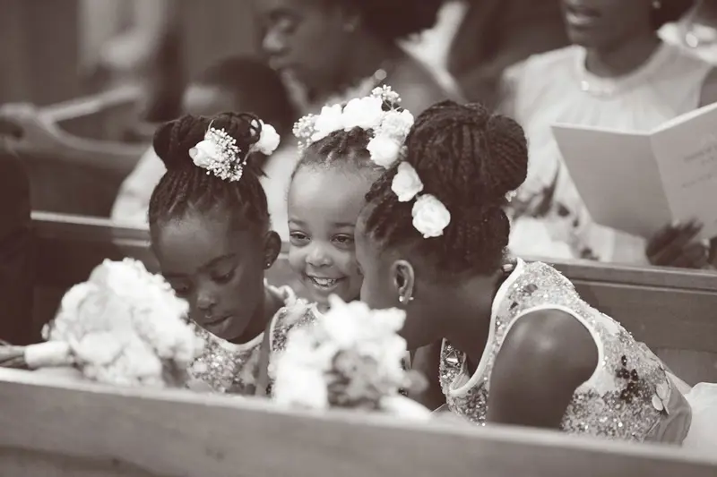 Flower Girl Sequin Black Wedding
