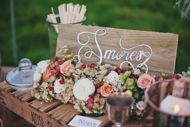 Smores Table Wedding Styling