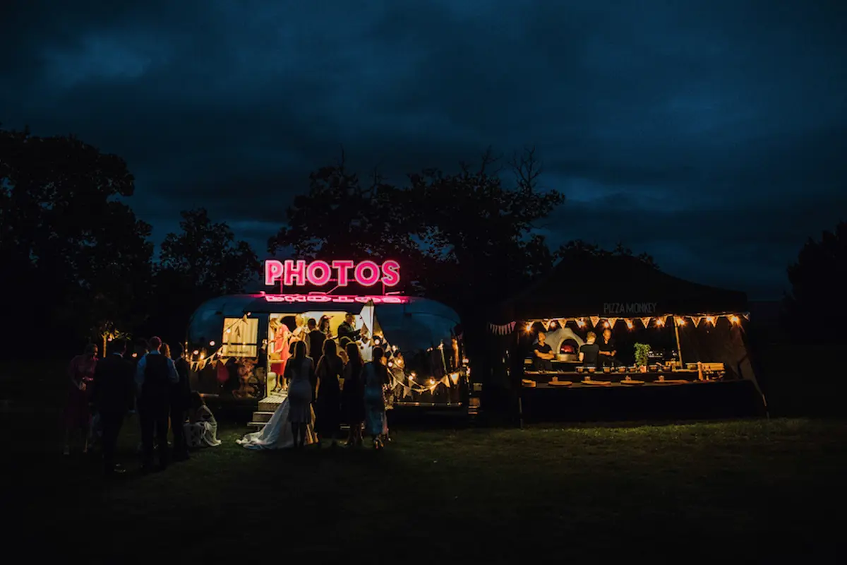 Evening Wedding Food Photobooth