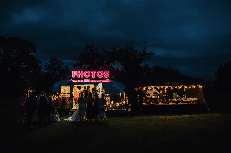 Evening Wedding Food Photobooth