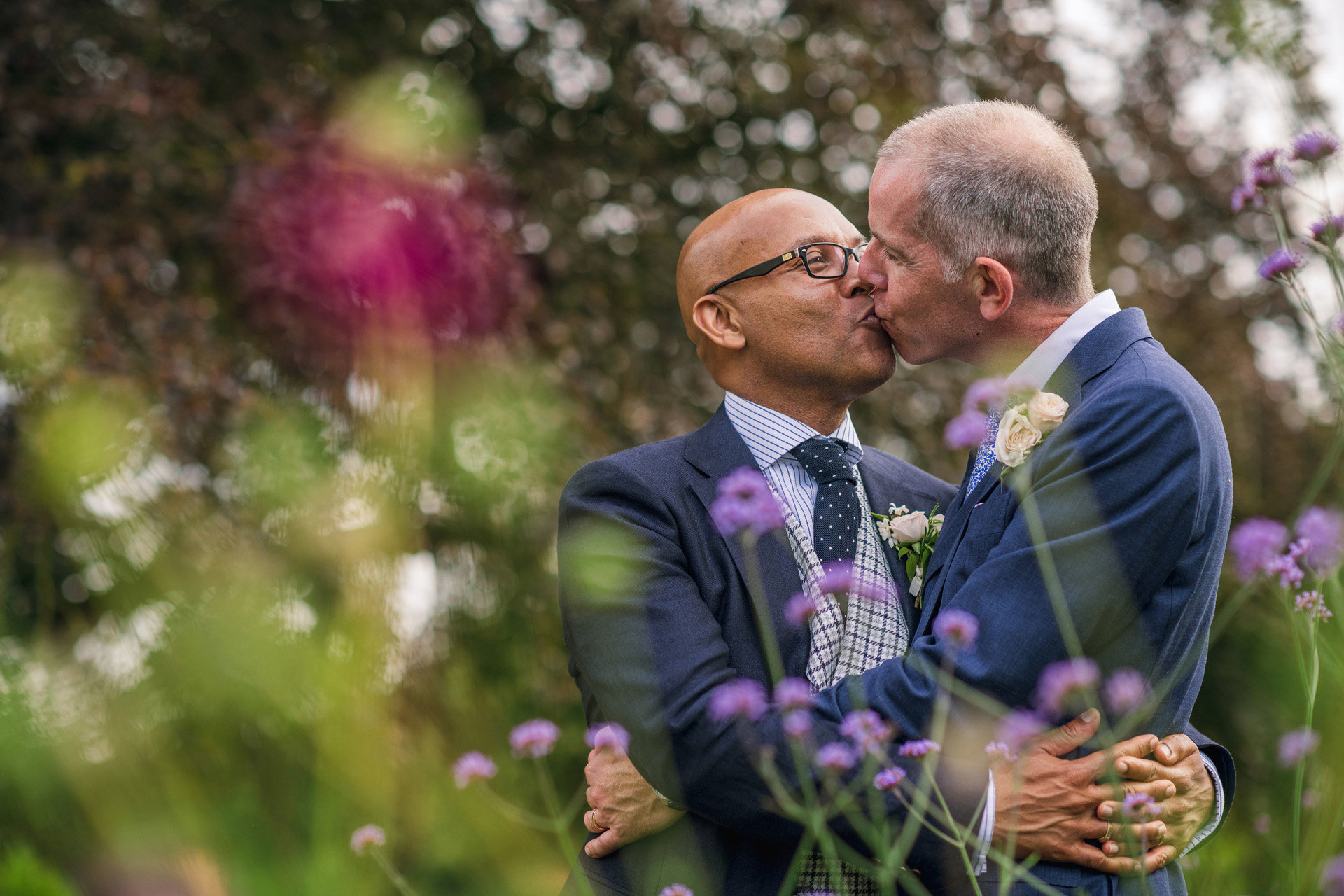 Two Grooms Kiss