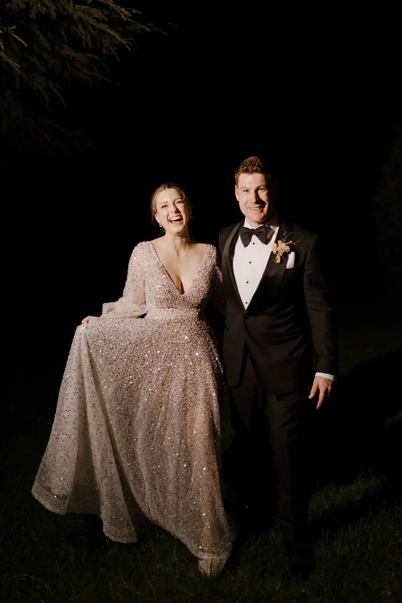 bride and groom celebrating their nuptials