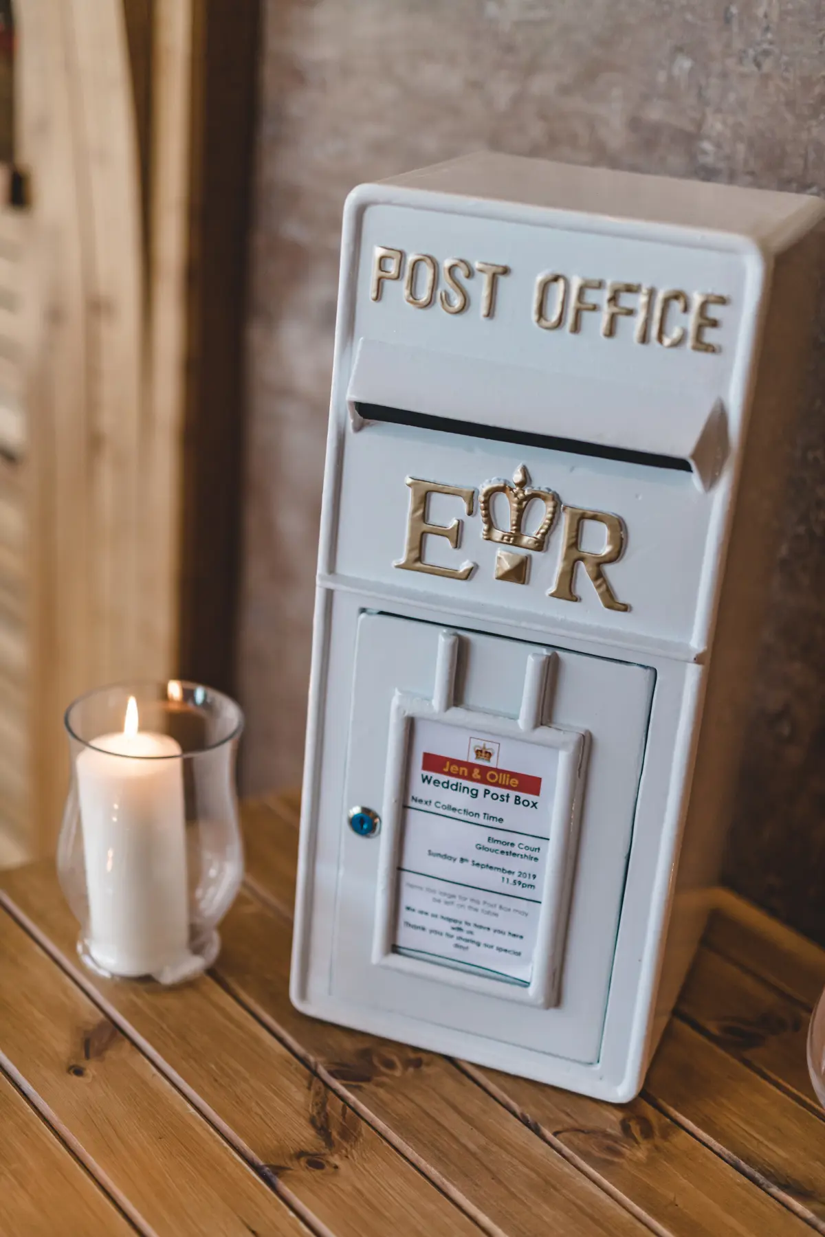 English wedding postbox for a jubilee inspired fairytale wedding