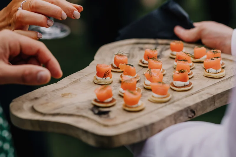 Smoked salmon garden party canapes