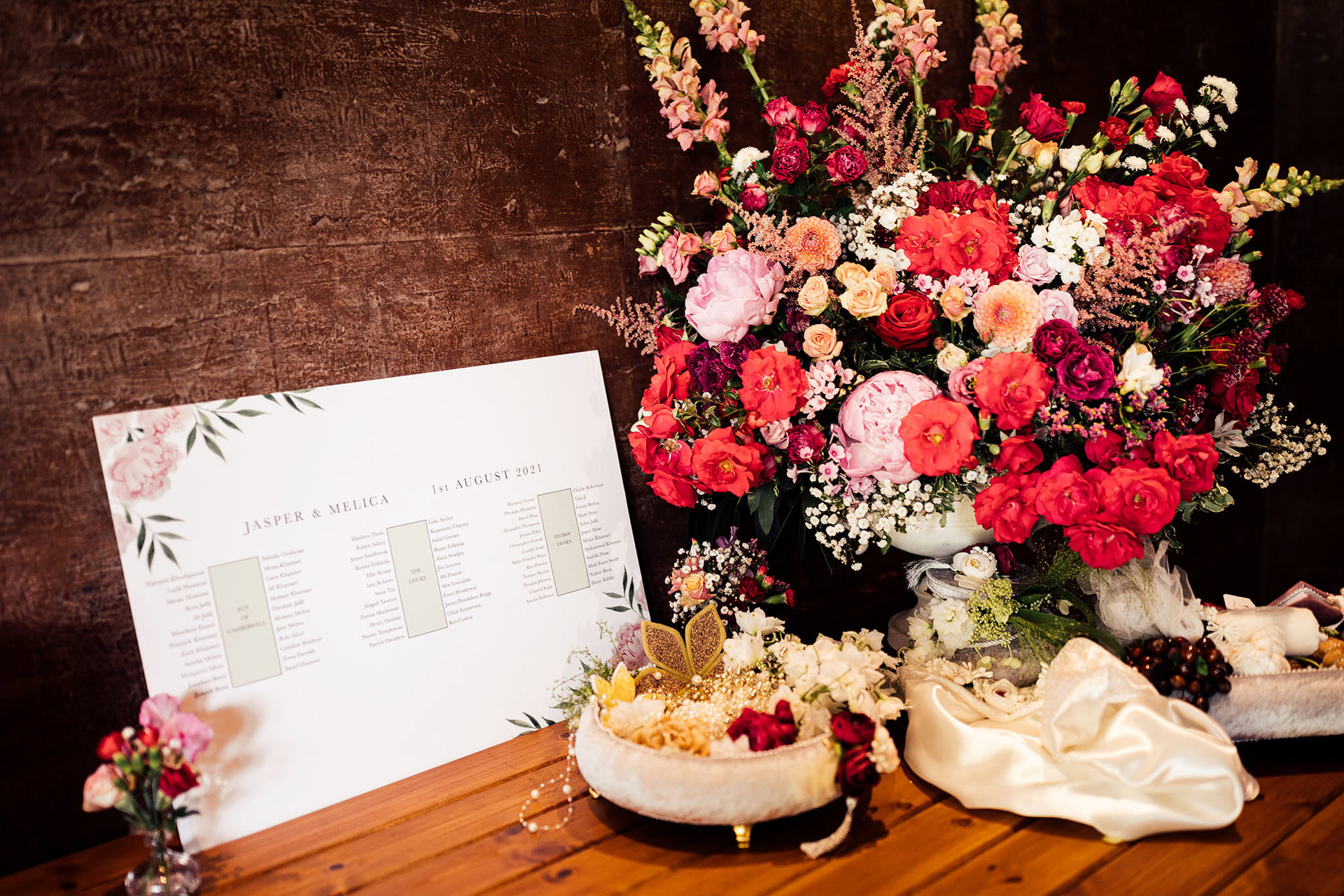 Pink Red Persian Wedding Decor