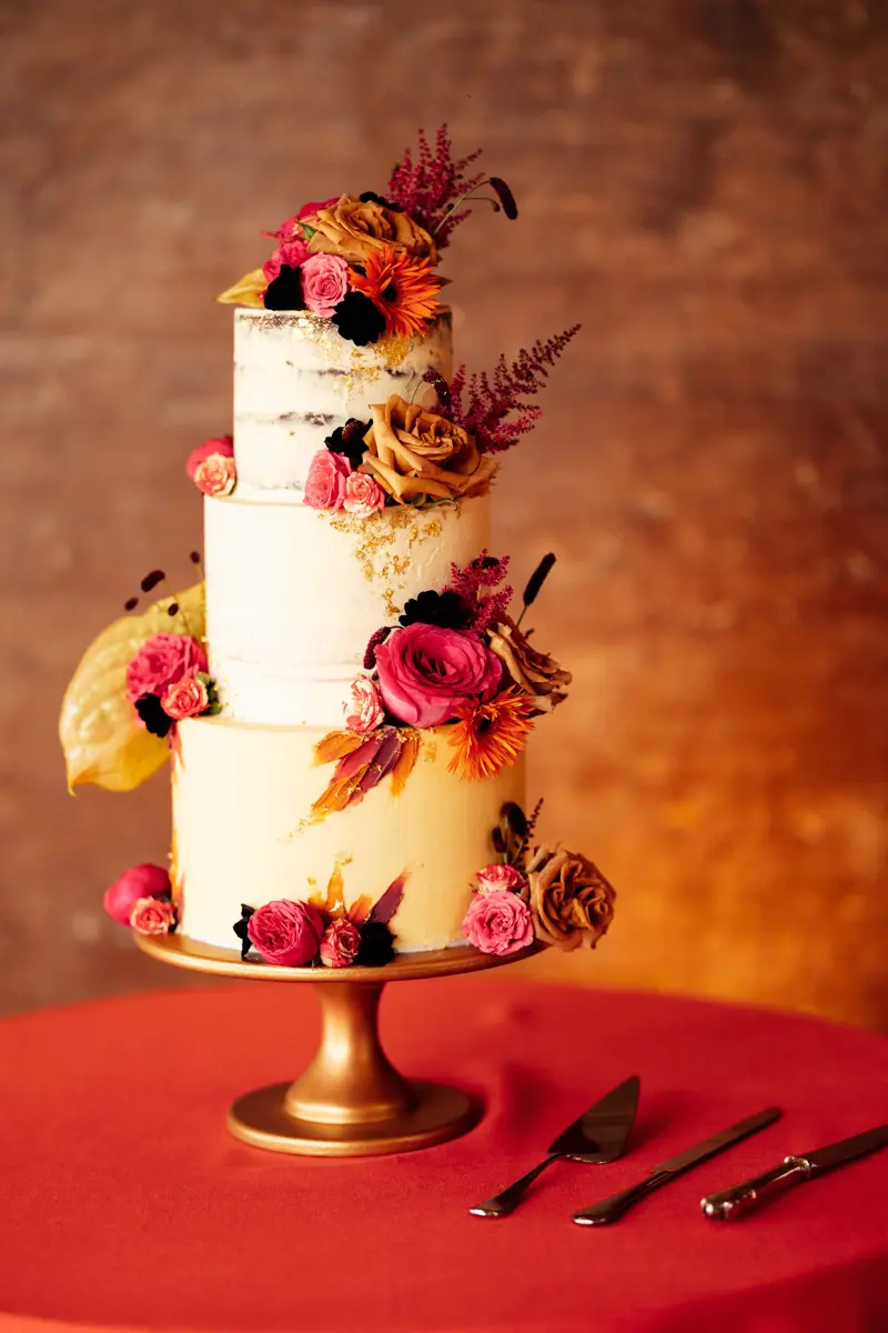 colourful wedding cake