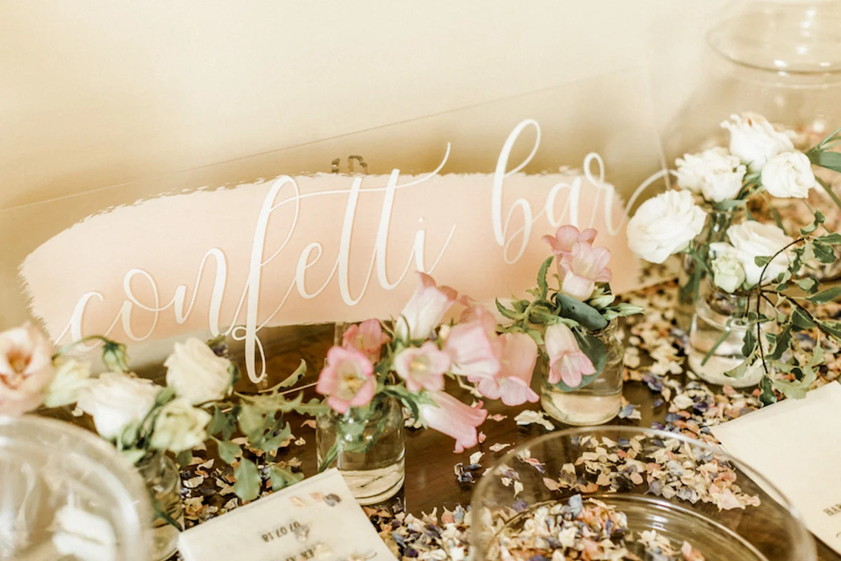 Confetti Bar Perspex Signs Wedding Ideas