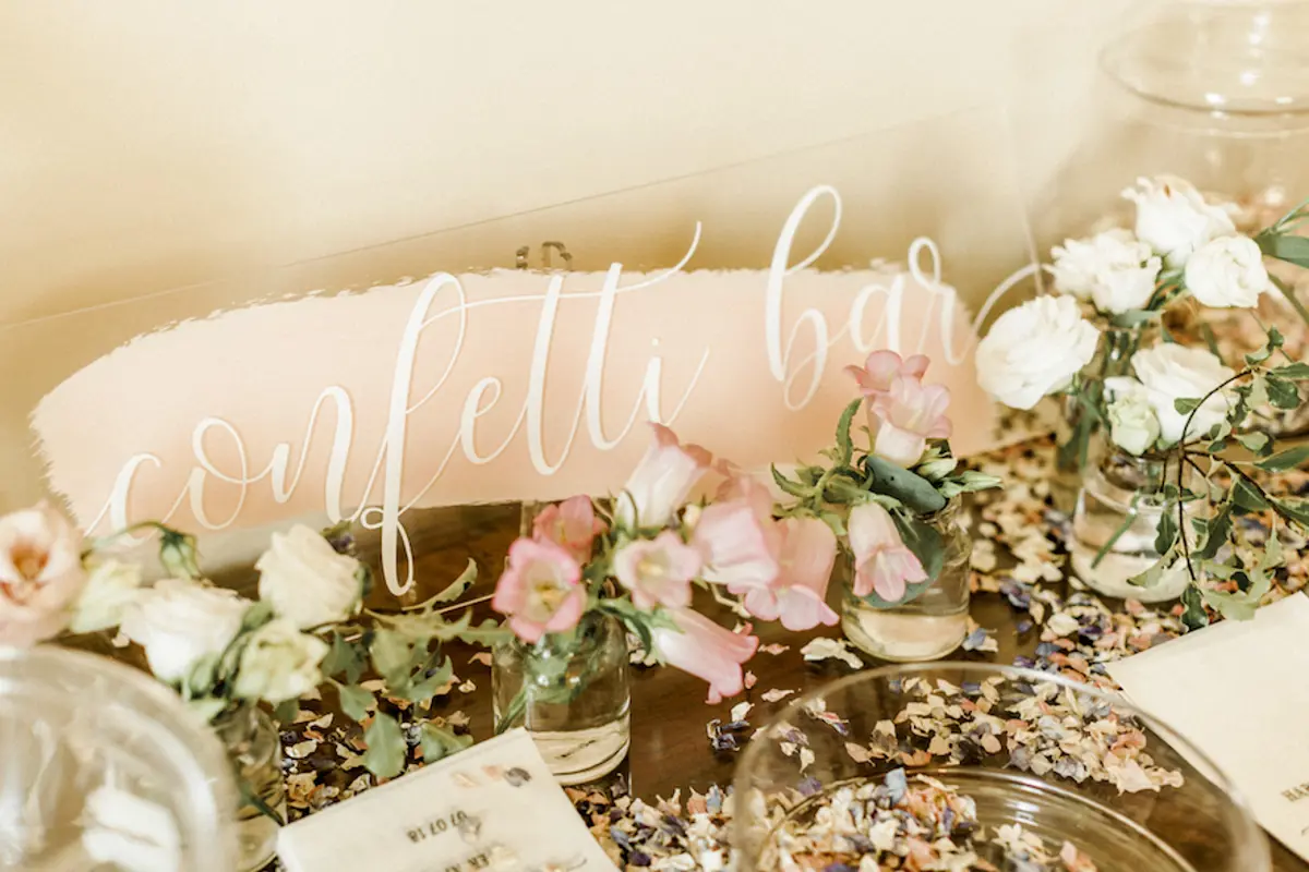 Confetti Bar Perspex Signs Wedding Ideas
