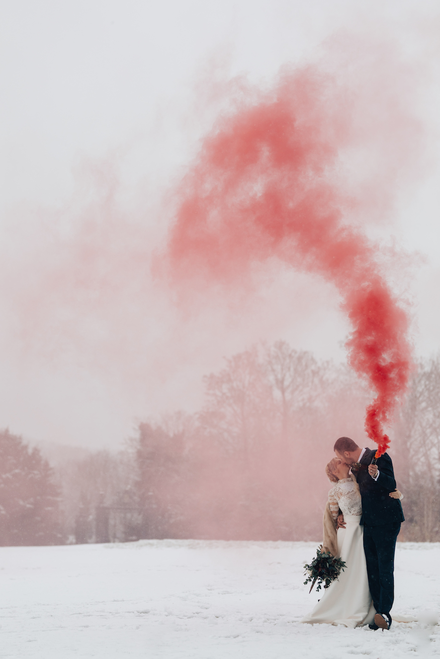 Winter Wedding Elmore Snow