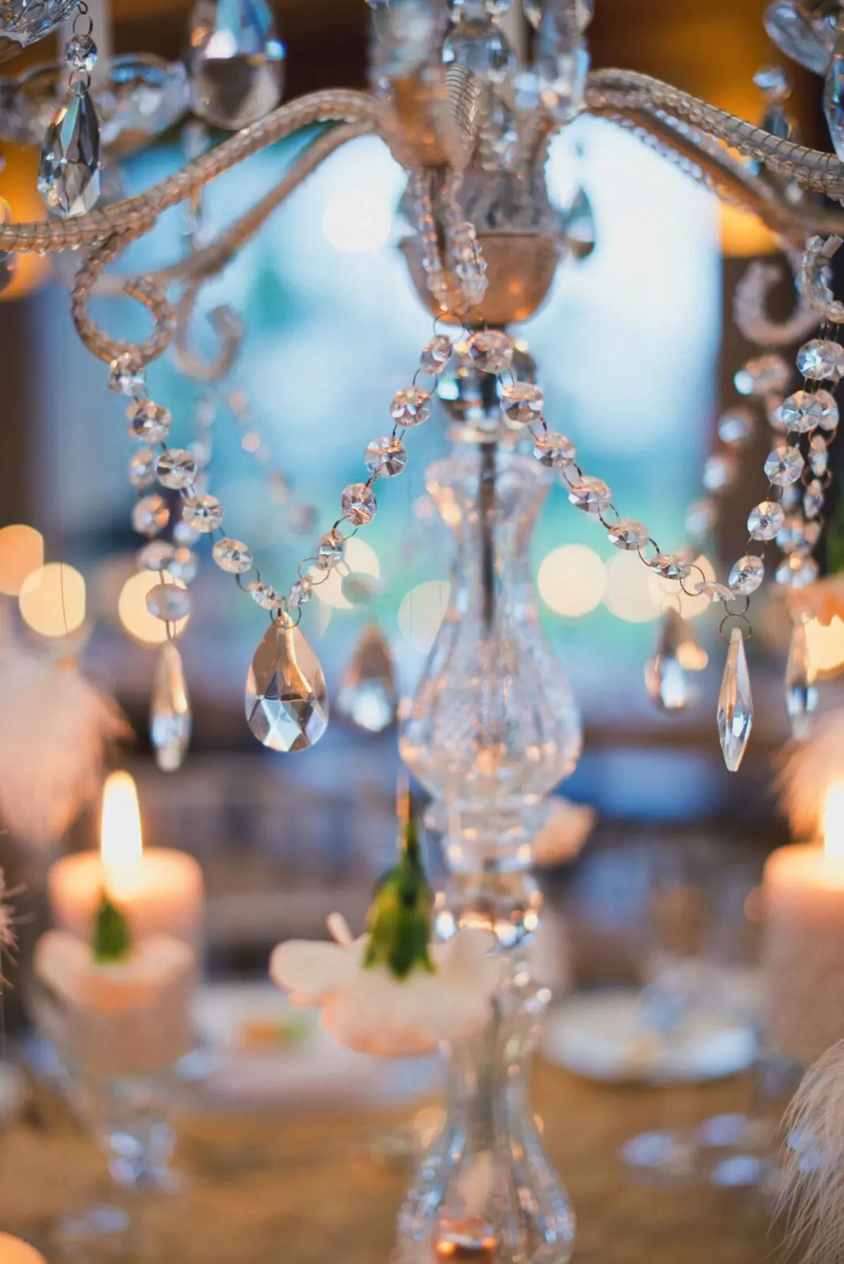 Laurapower Candles Chandelier Hanging Flowers