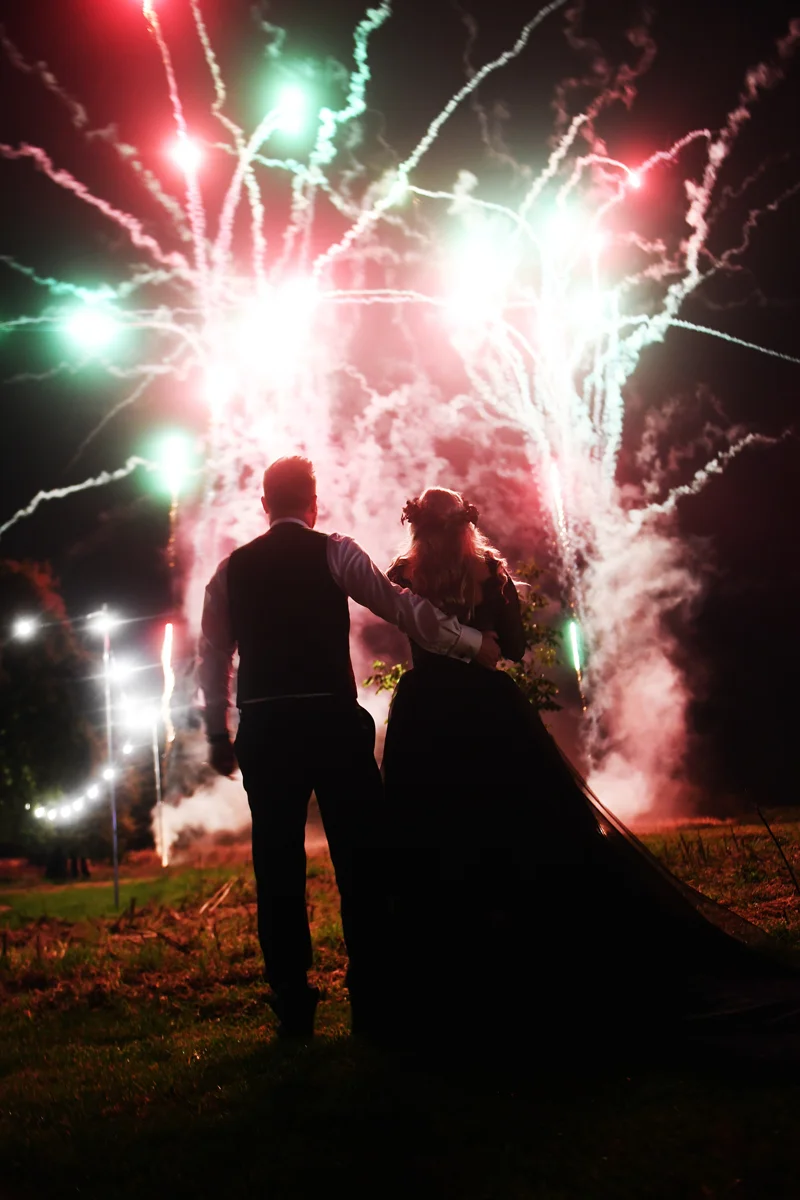 Halloween wedding with fireworks finale