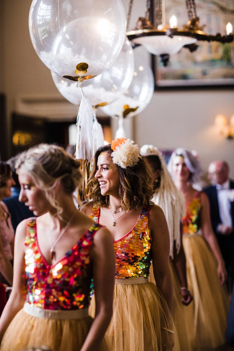 Bridesmaids Balloons Fun Wedding