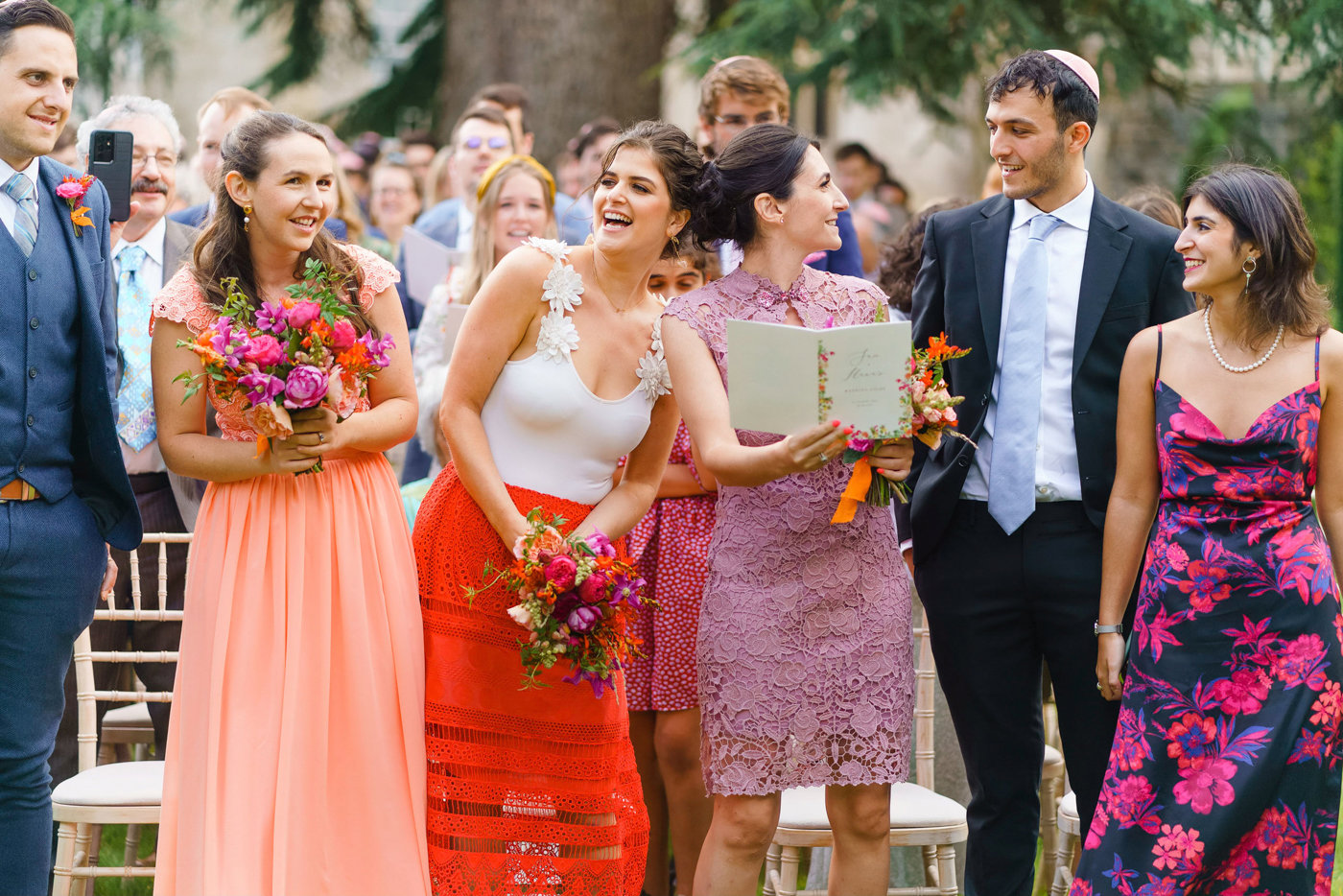 Colourful Guests Outdoor Wedding