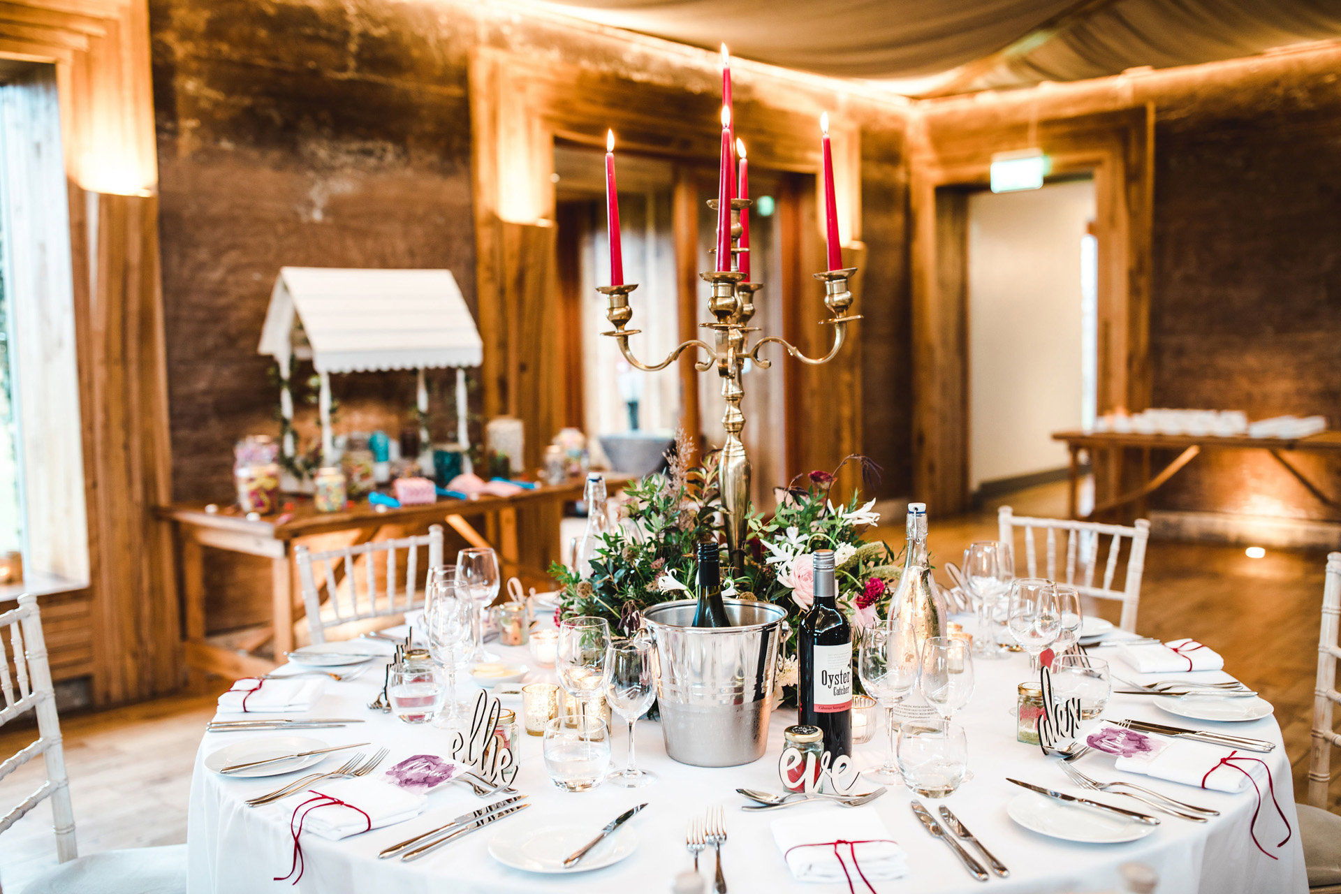 Winter Wedding Red Candles