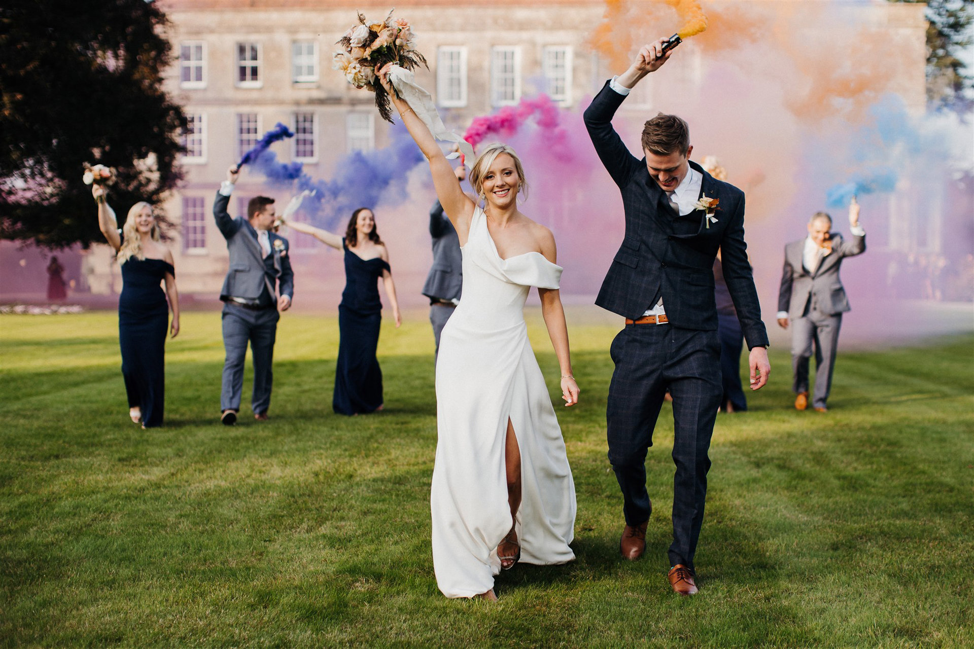 Autumn Wedding Couple Fun