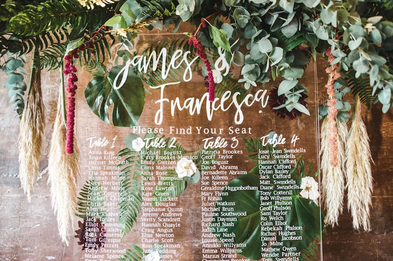 Perspex Tableplan Wedding Ideas Trends