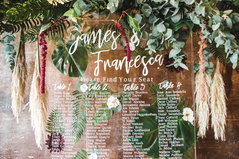 Perspex Tableplan Wedding Ideas Trends