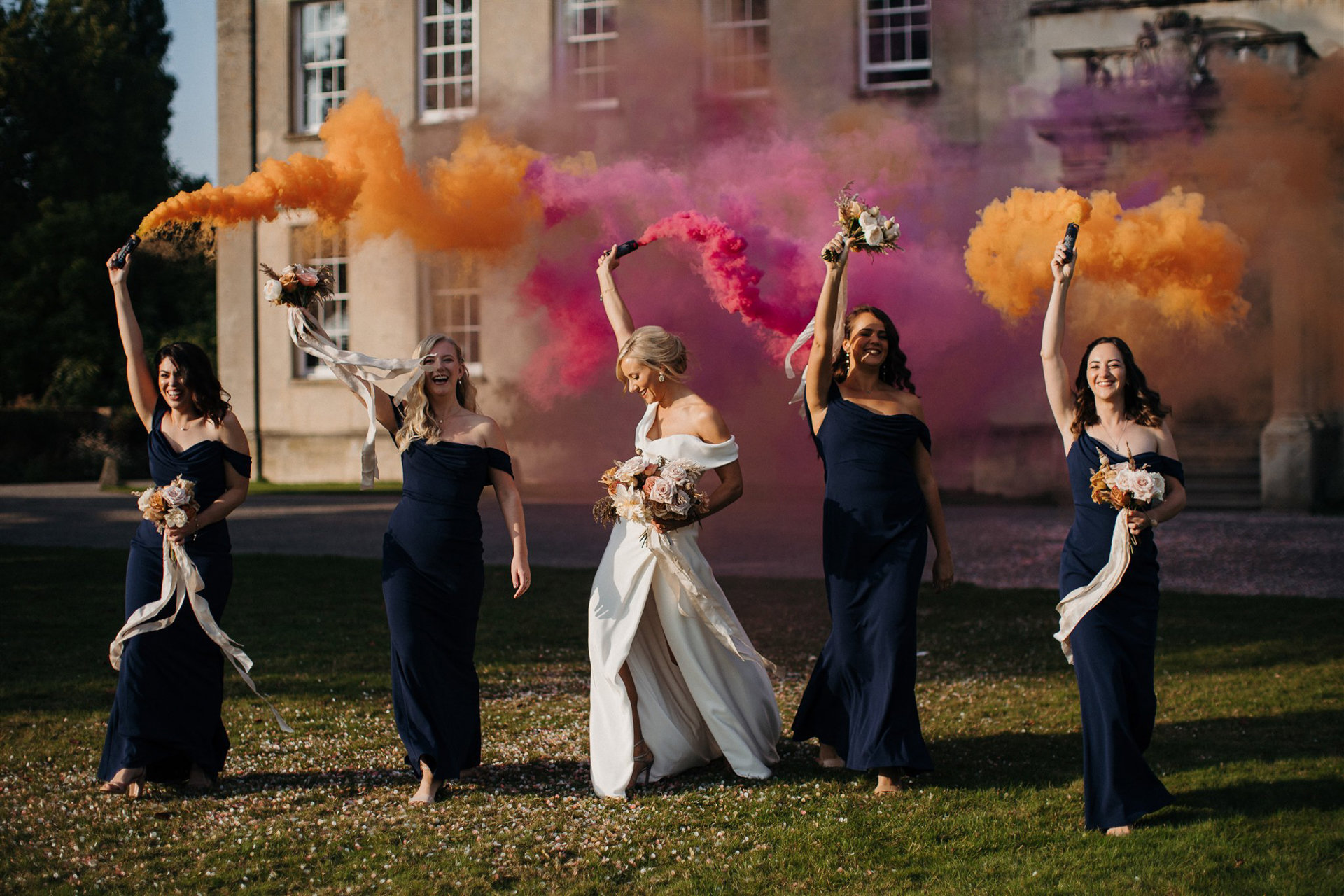 October Wedding Smokebombs