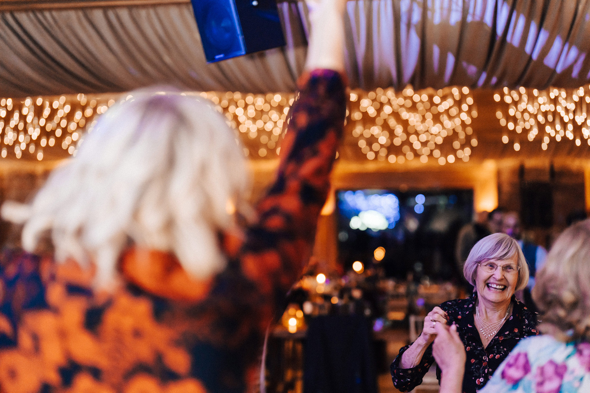 wedding guests having the best time ever at party wedding with magical theme for october