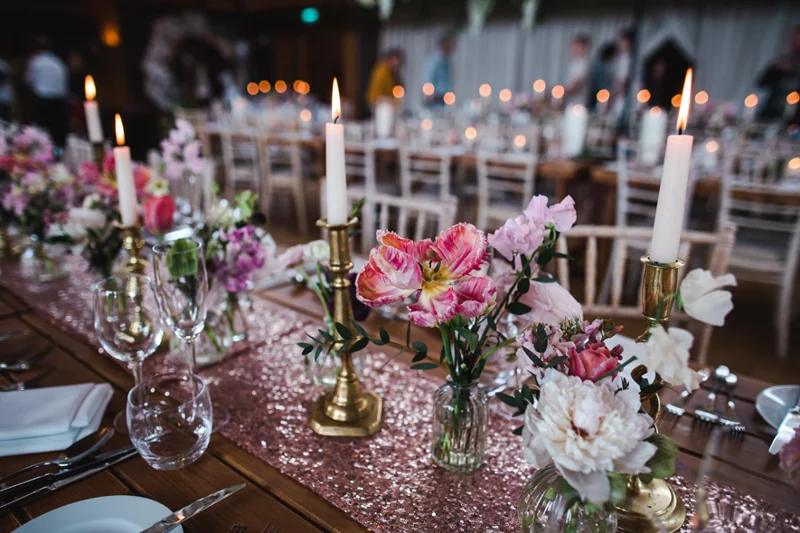 19Wedding Table Candles Sequins