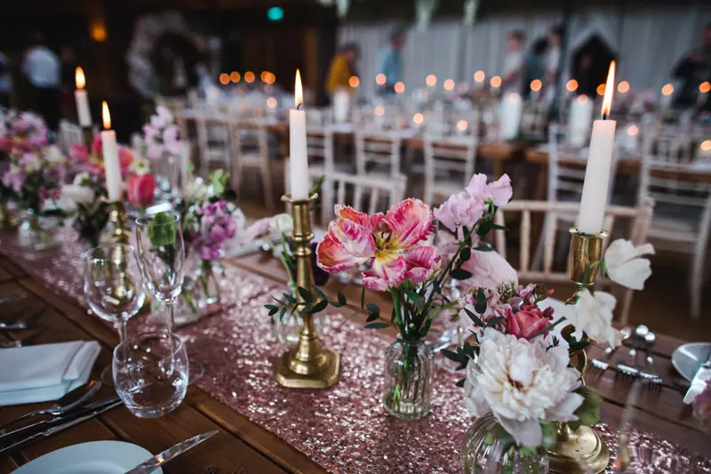 19Wedding Table Candles Sequins