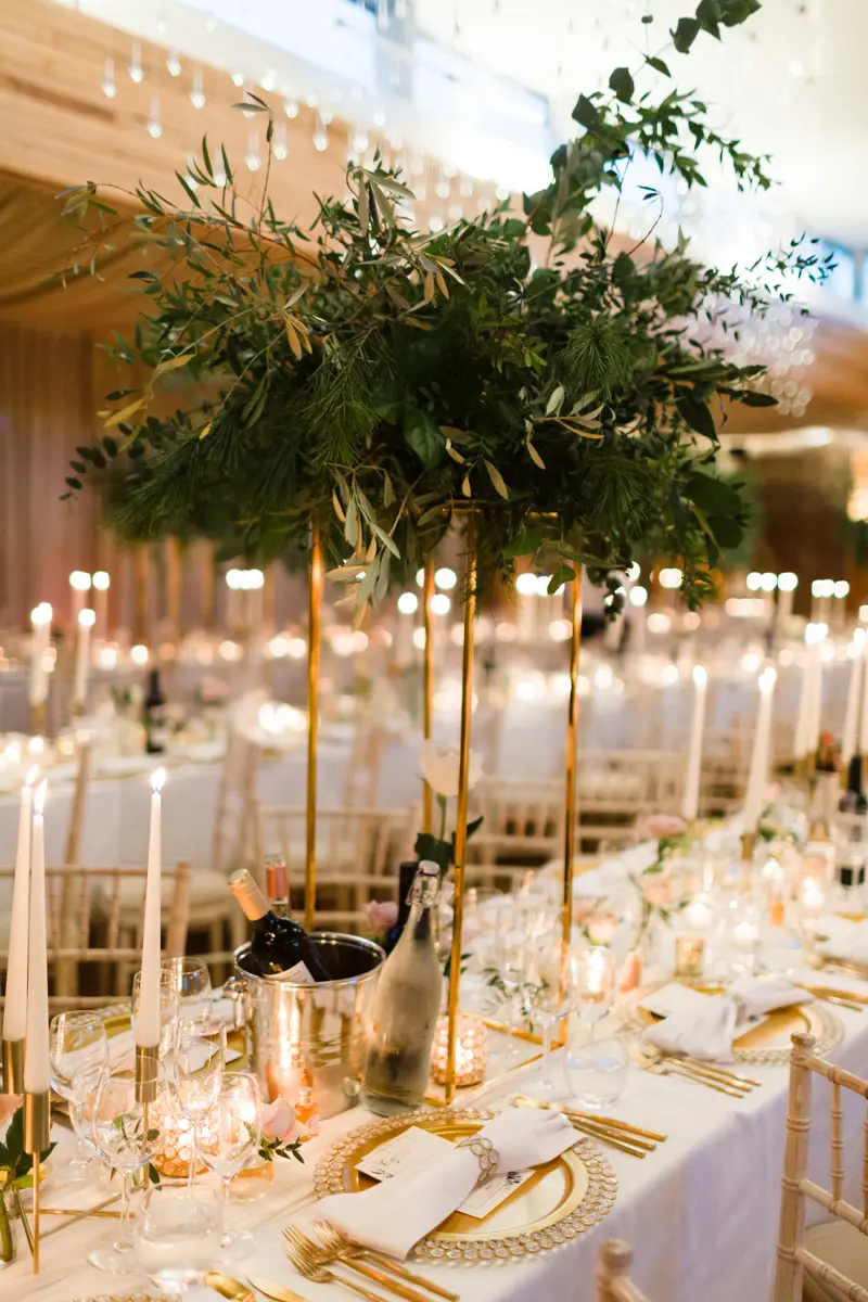 Gold Greenery Winter Wedding