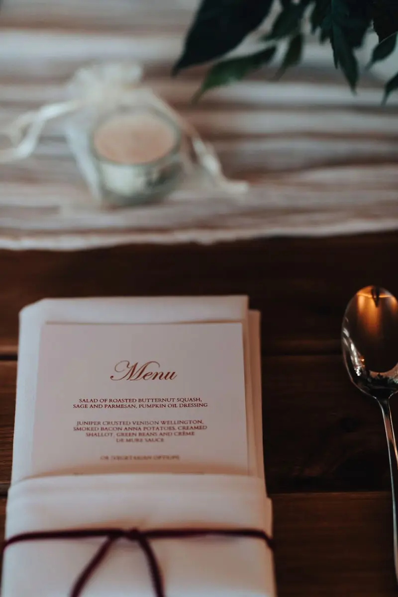 Table Design Menu Cards