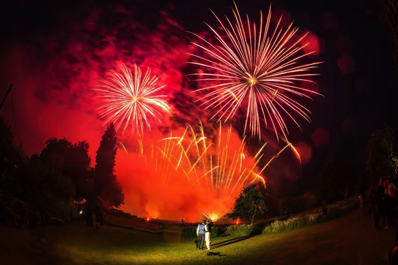 Winter Wedding Fireworks