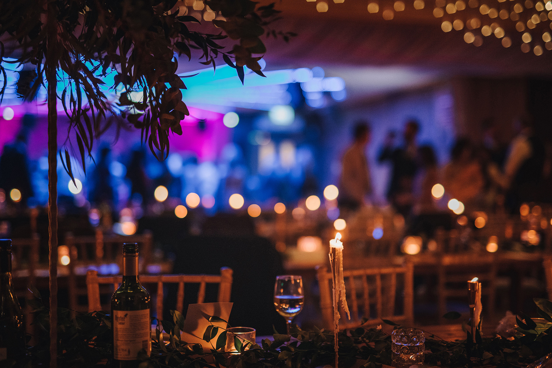 Magical candlelit dinner laid out in The Gillyflower for a Secret Cabaret dining experience in the cotswolds